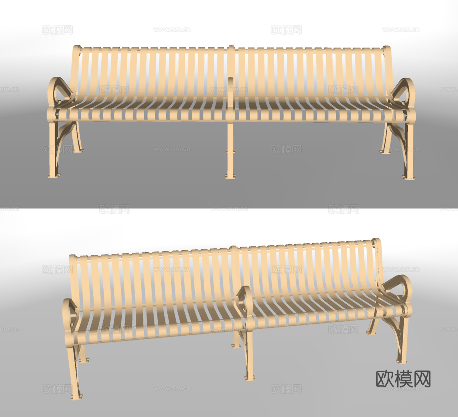 现代公园长椅su模型下载