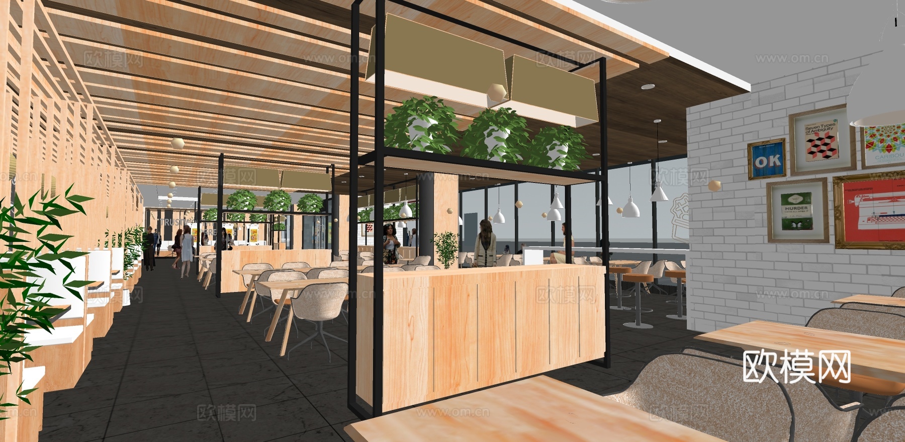 现代KFC快餐店su模型下载