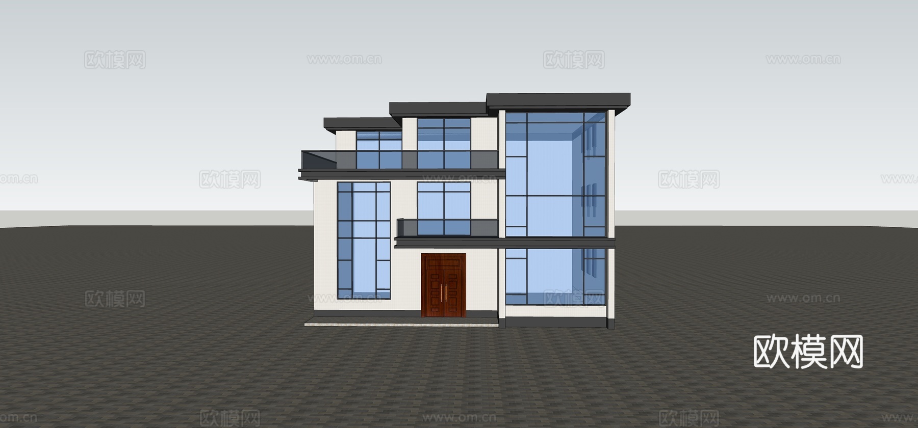现代别墅建筑外观su模型下载