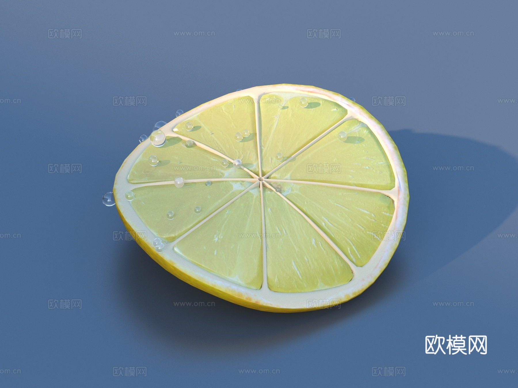 柠檬 水珠 柠檬片su模型