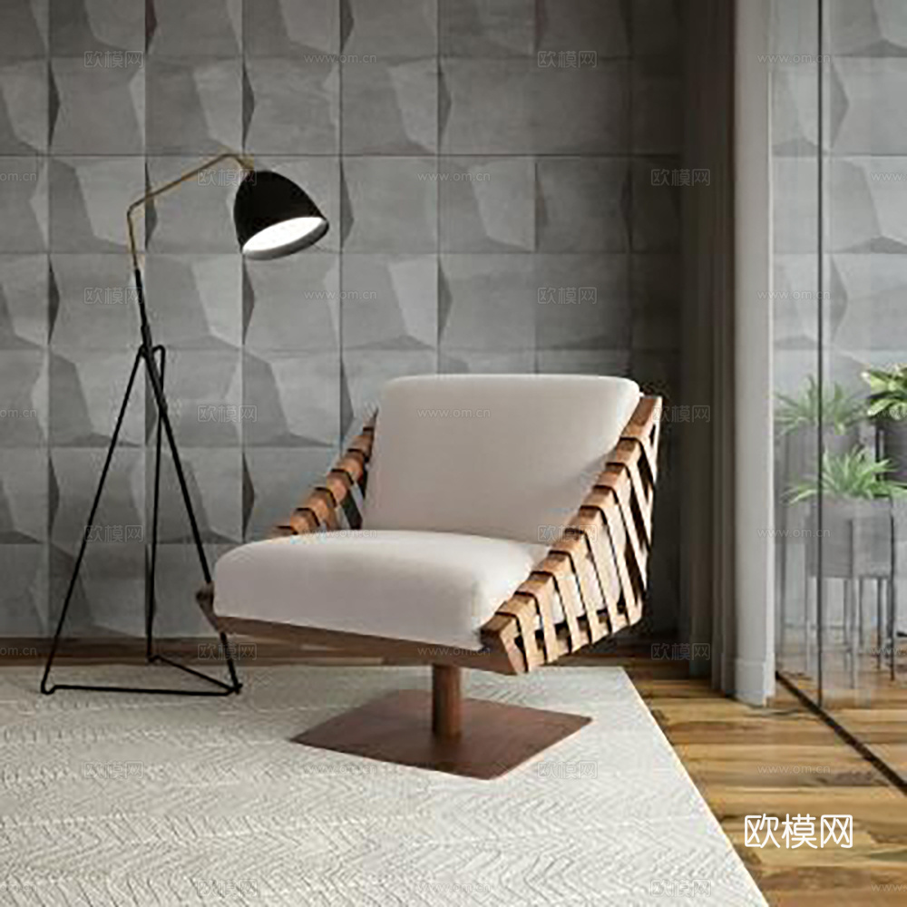 现代休闲椅su模型下载