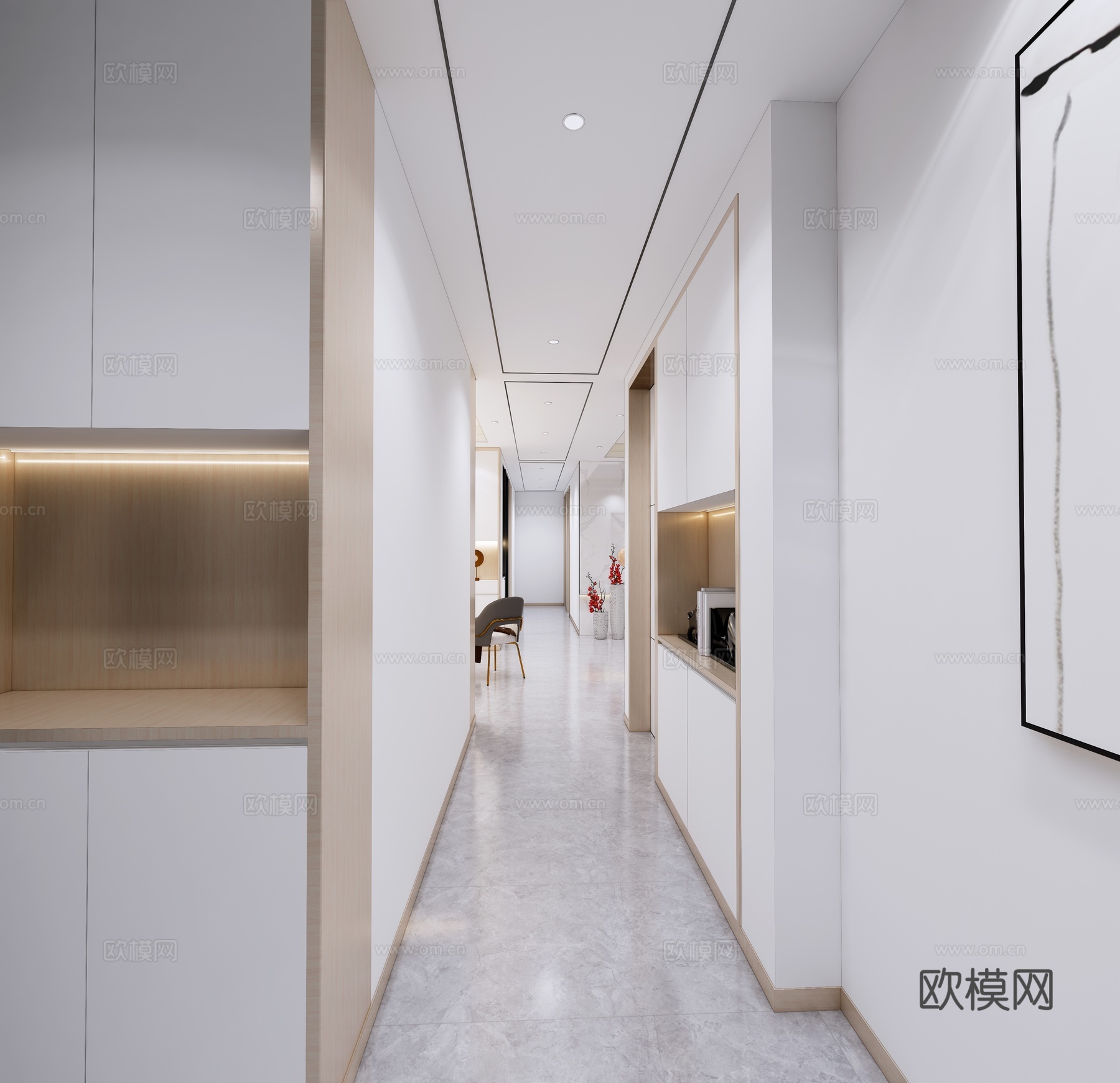 现代轻奢客餐厅卧室su模型下载