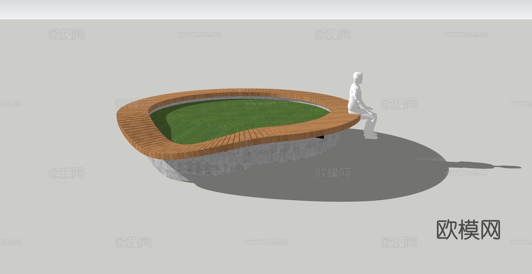 造型树池 景观座椅su模型下载