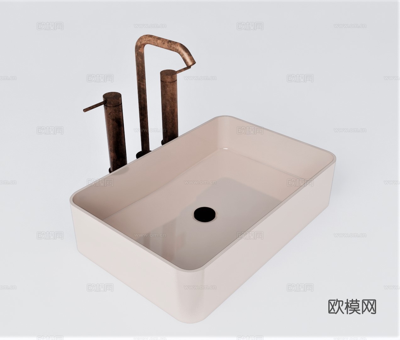 现代洗手台盆su模型下载