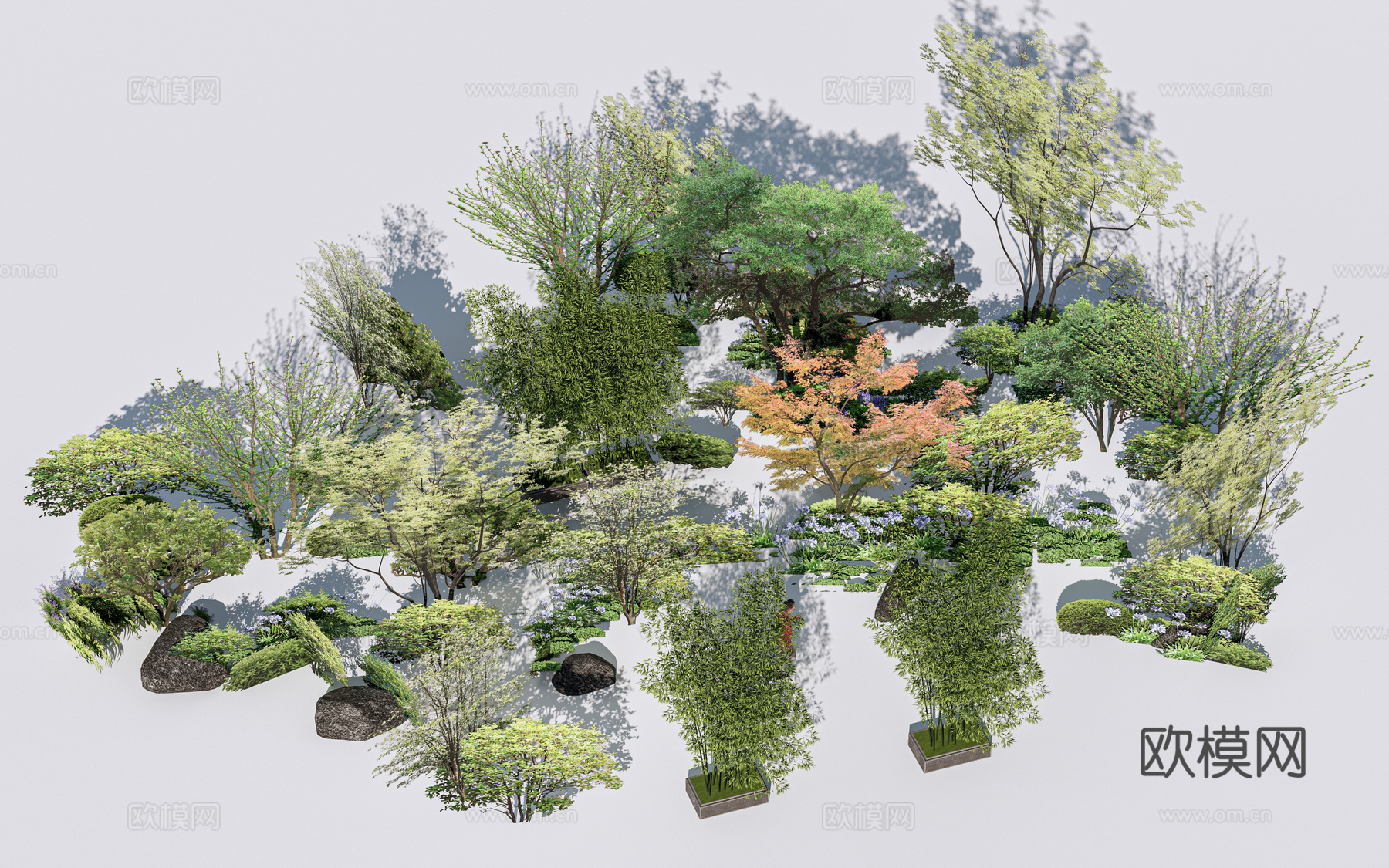 现代景观植物园艺小品su模型下载