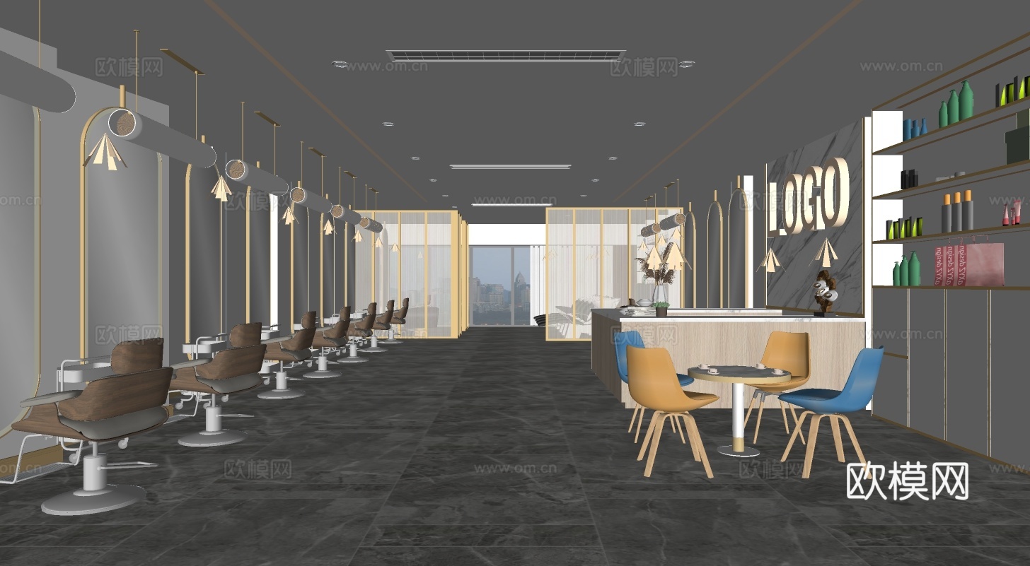 现代理发店su模型下载