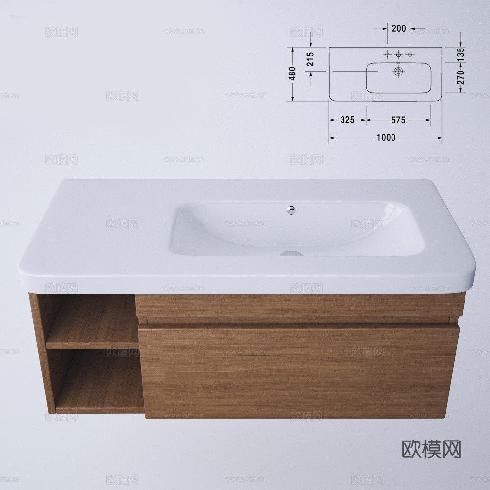 现代洗手台 洗手台3d模型