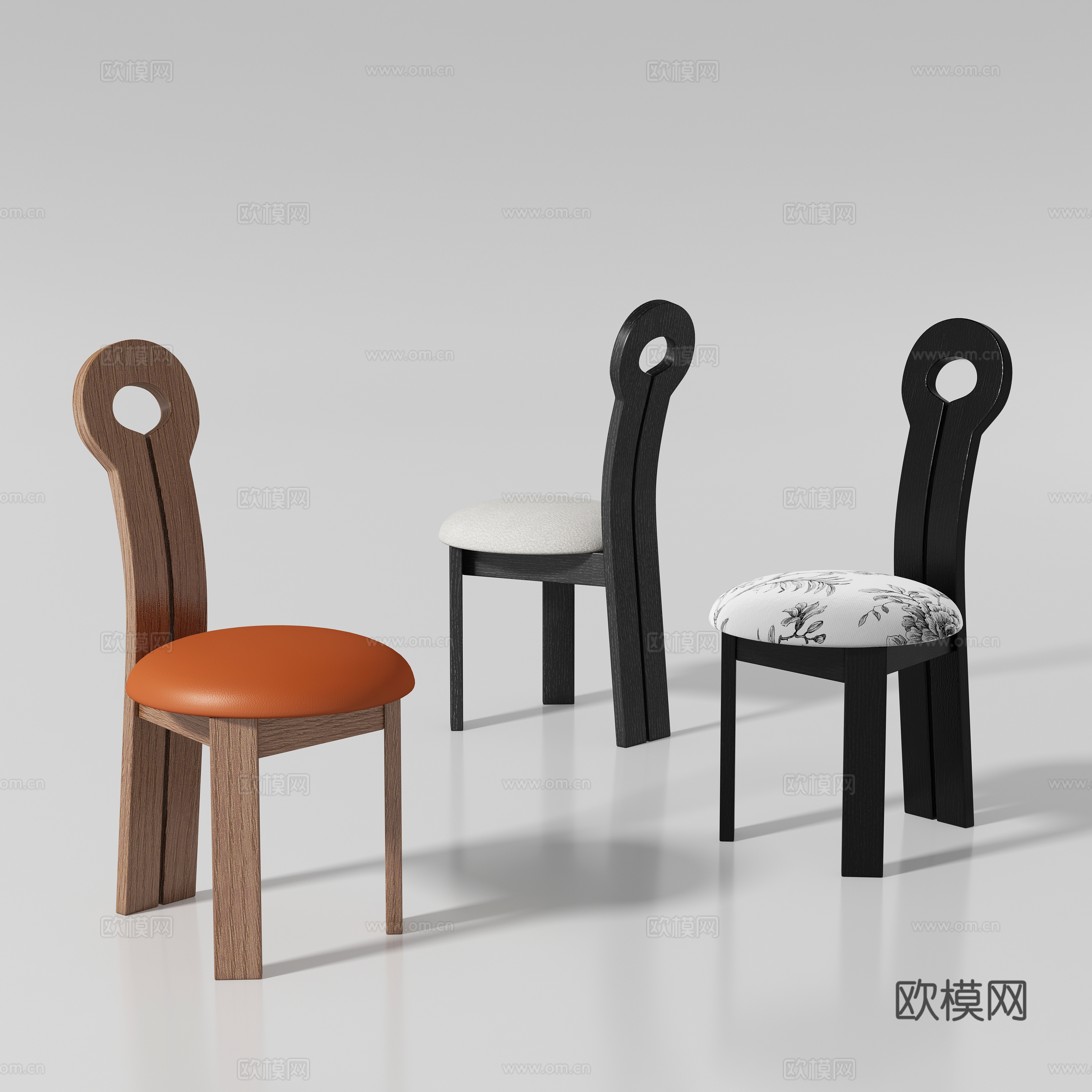 现代单椅 餐椅3d模型