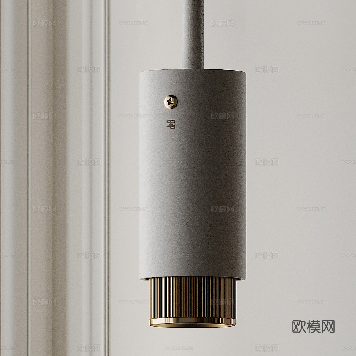 现代意式极简金属装饰吊灯3d模型