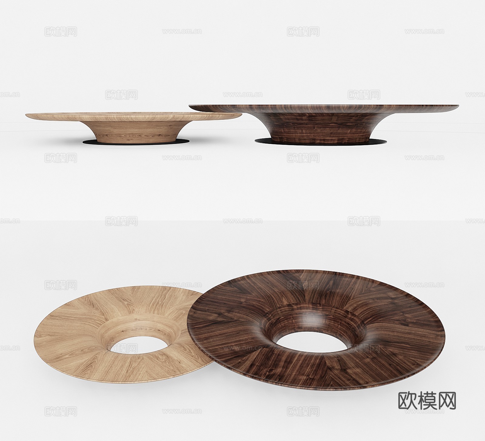 现代实木茶几su模型下载