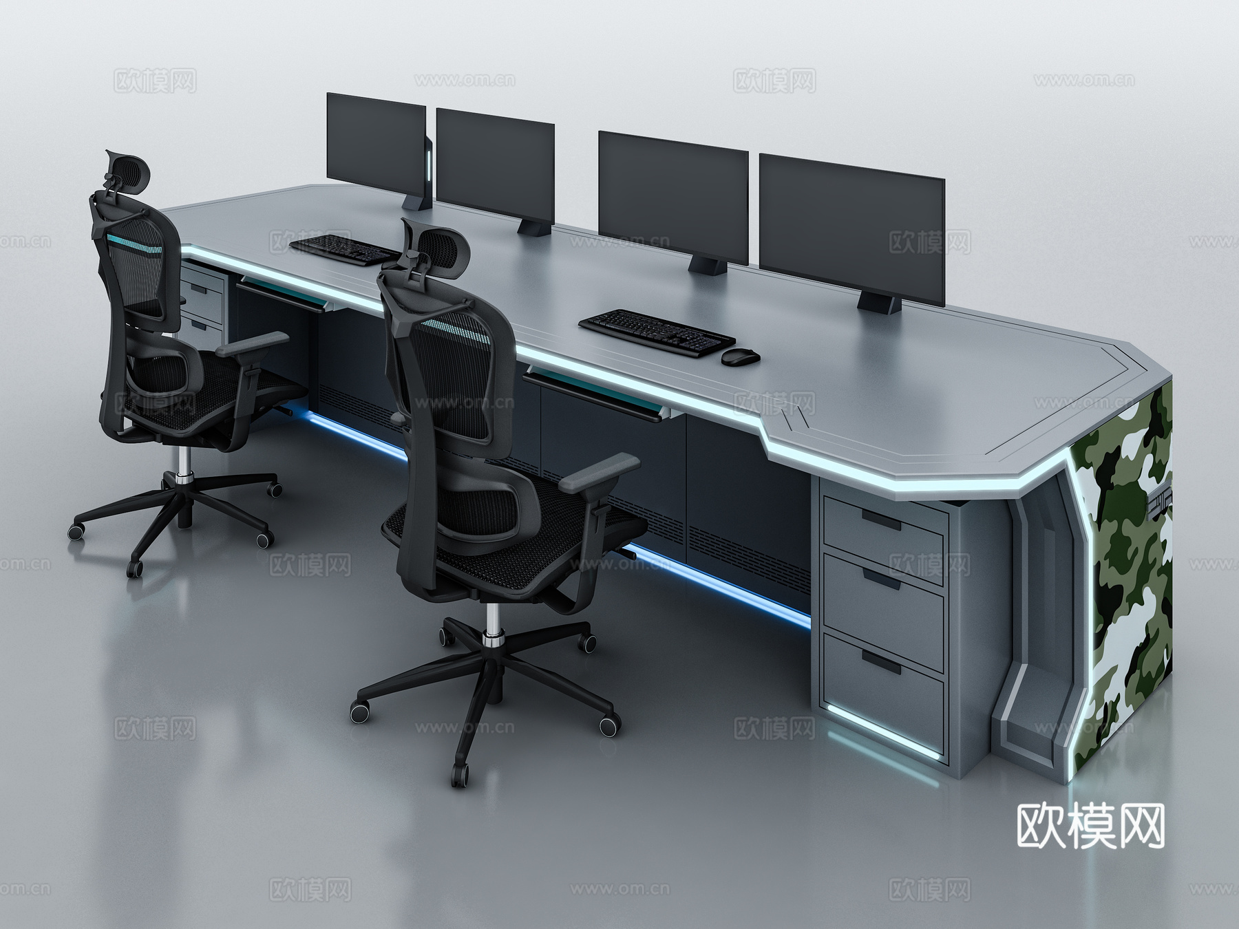 现代控制台3d模型