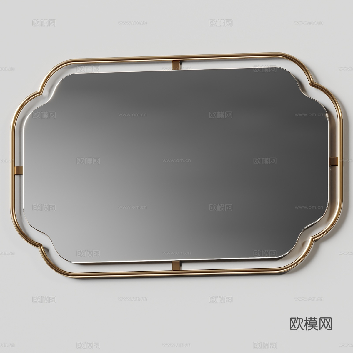 新中式轻奢装饰镜子3d模型