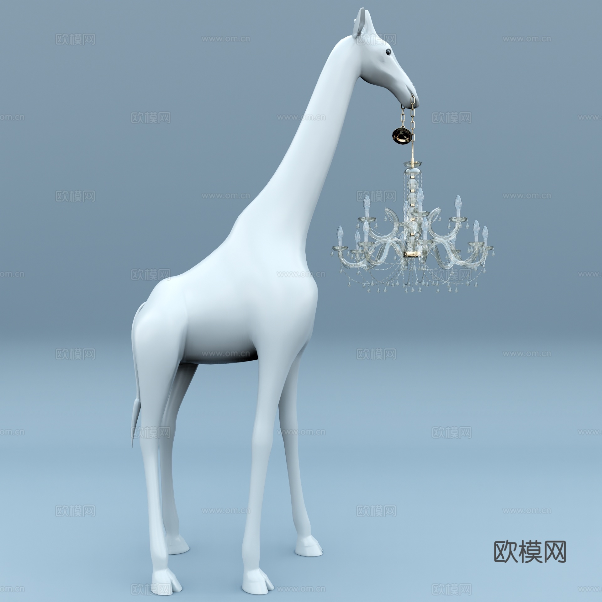 现代长颈鹿吊灯su模型下载
