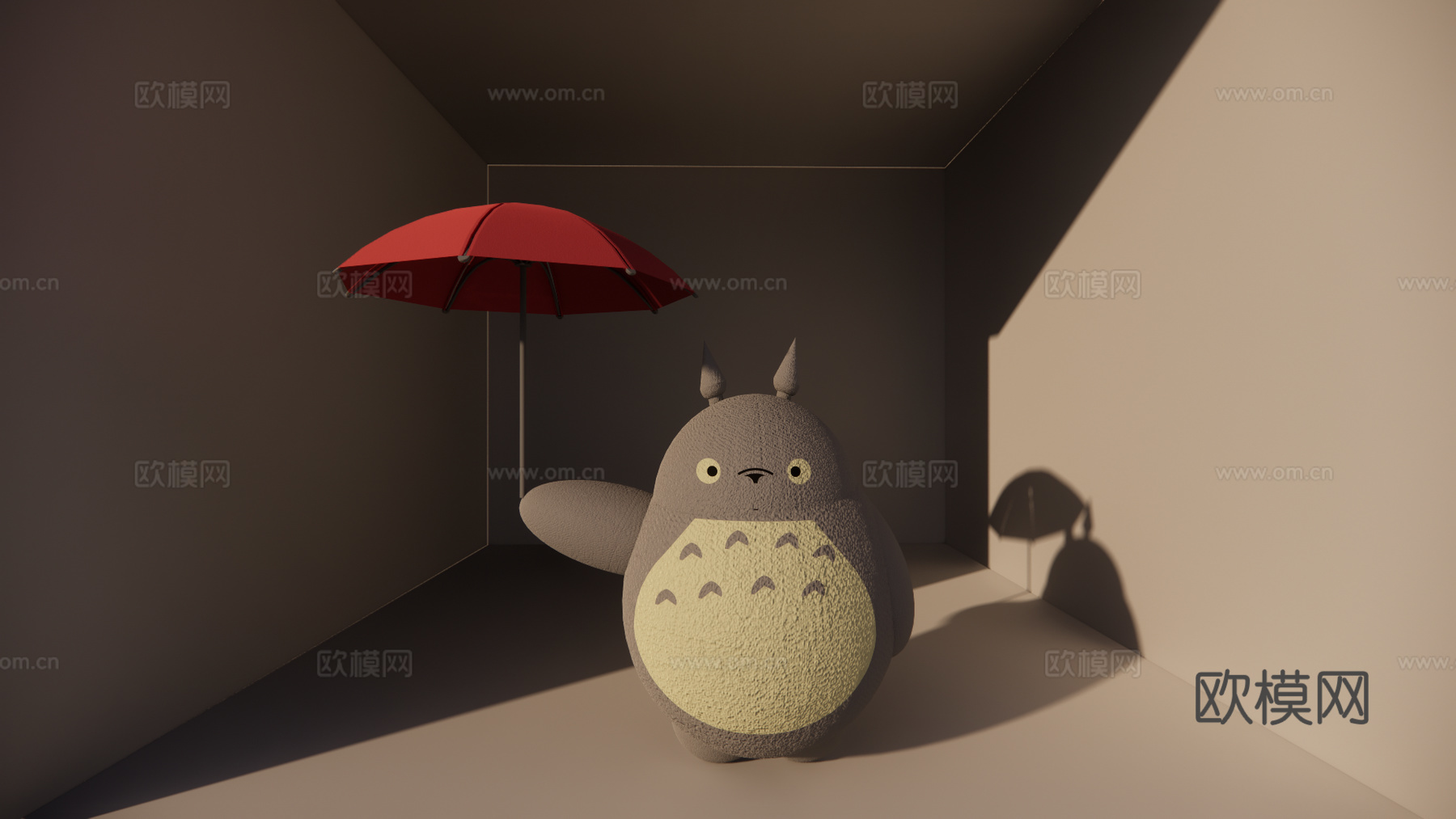 现代龙猫雕塑su模型下载