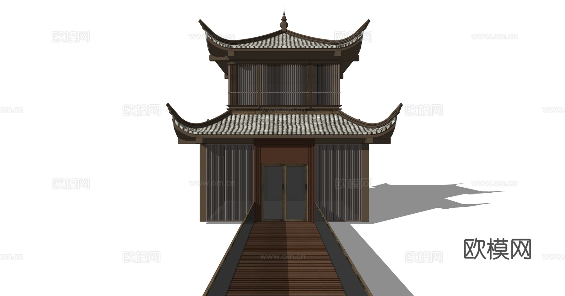 中式阁楼su模型下载