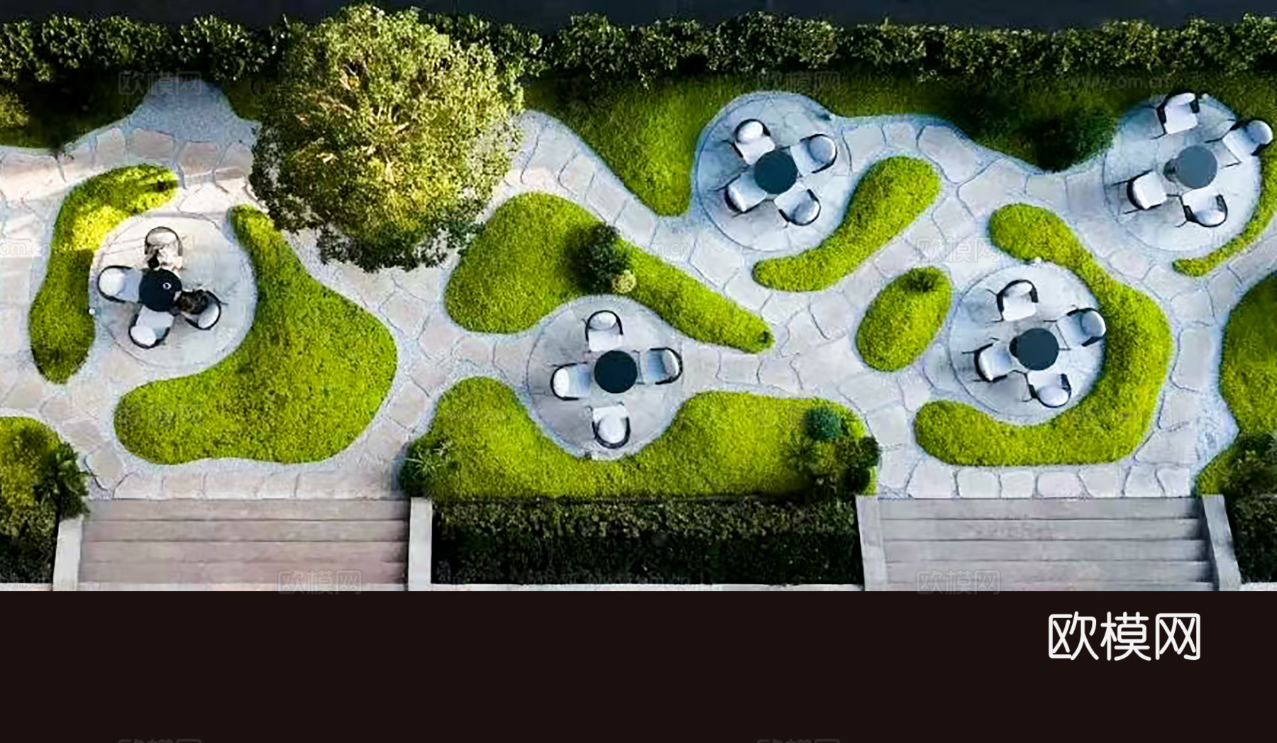 微地形 园林景观 禅意庭院su模型下载