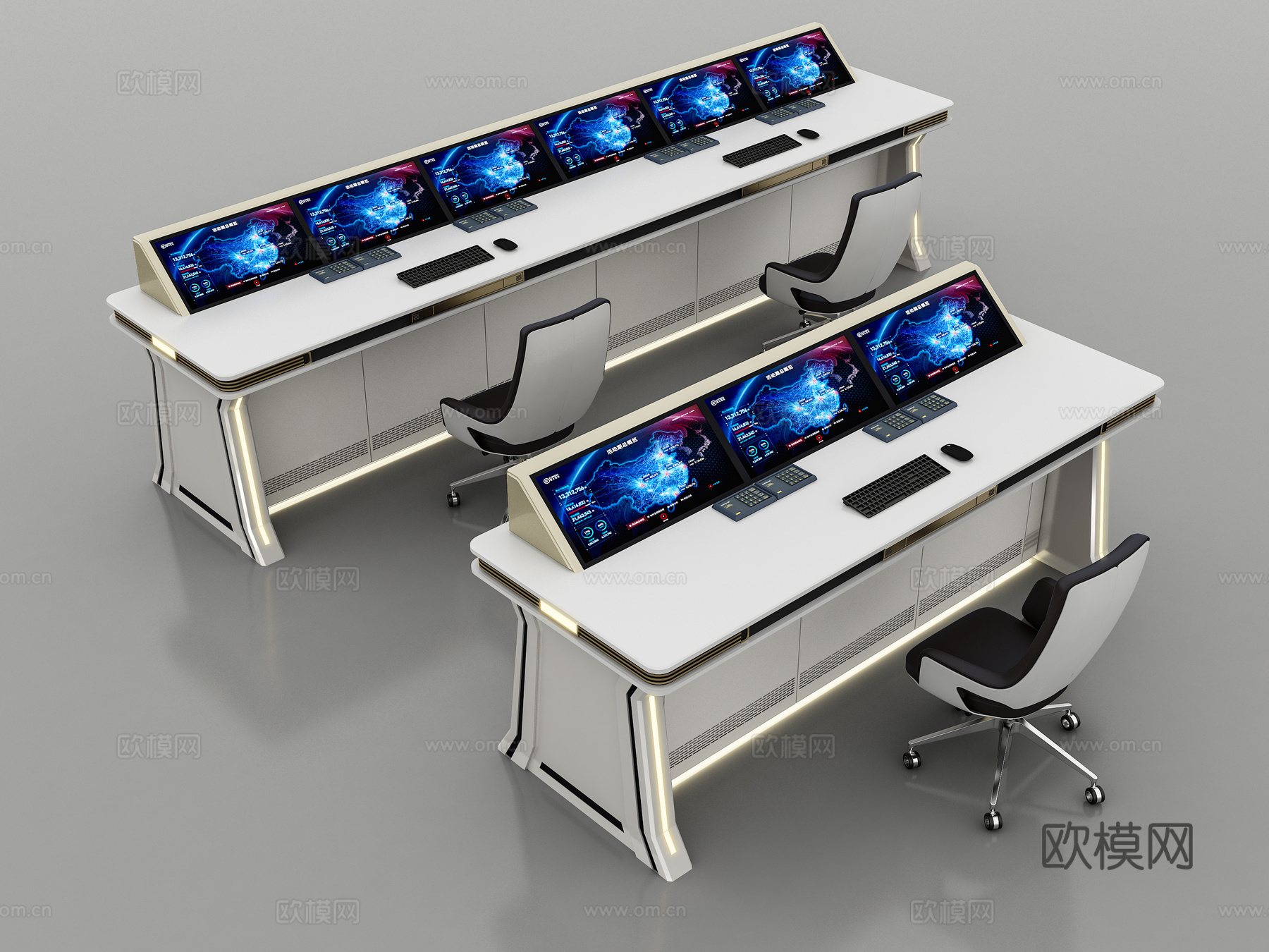 现代控制台3d模型