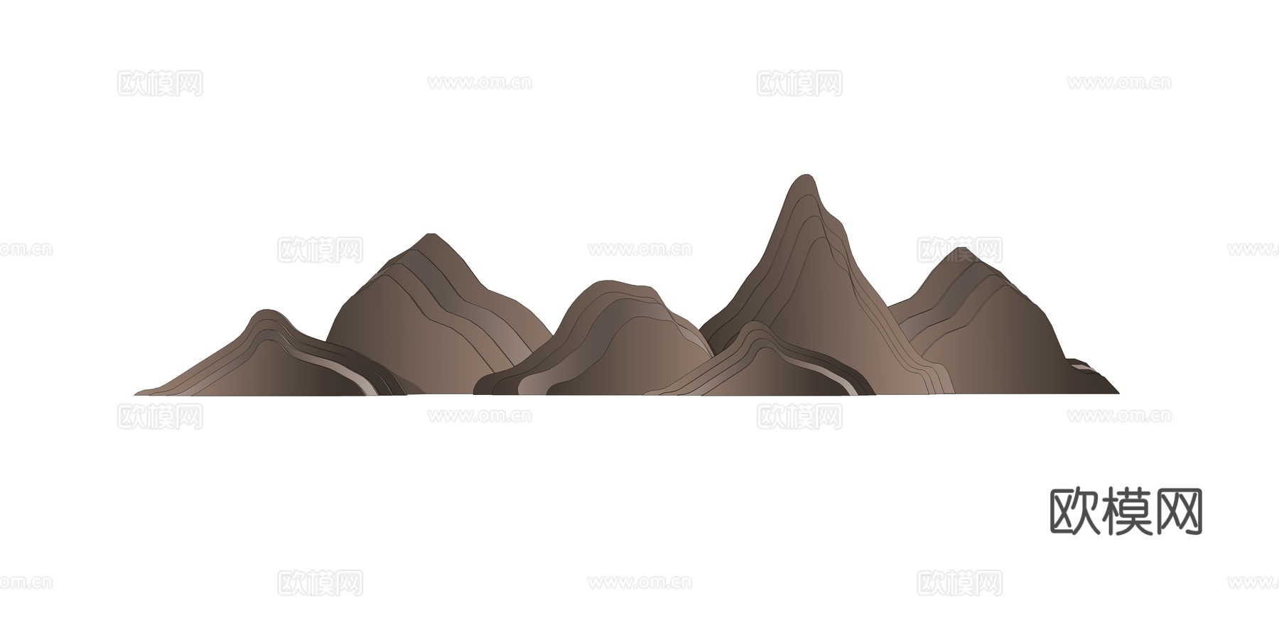 现代假山景观小品su模型下载