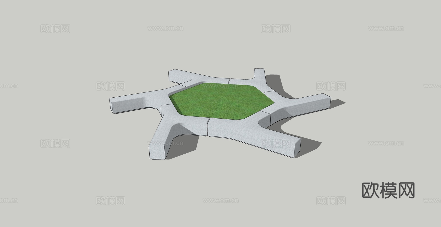 造型公园座椅 树池椅su模型下载