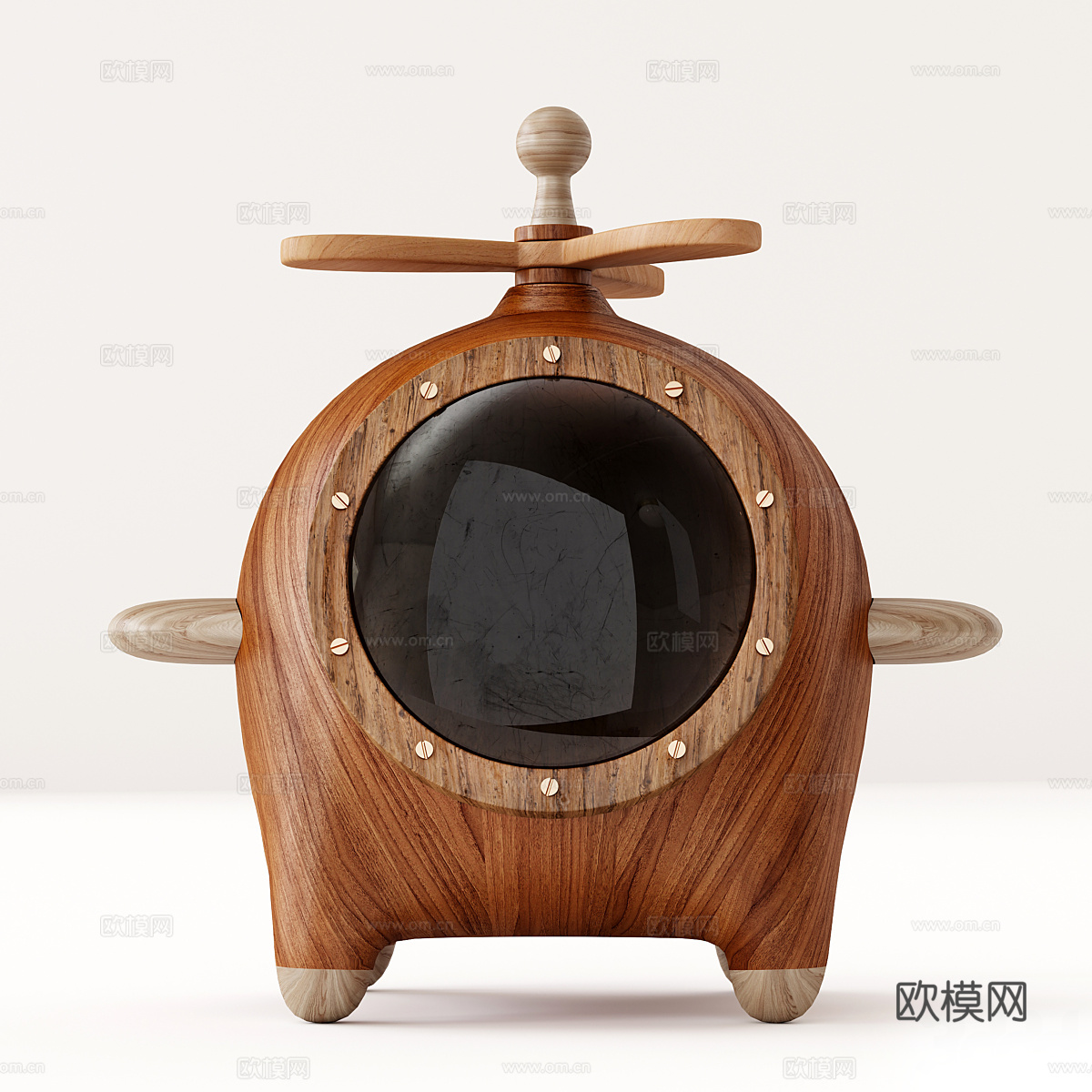 现代木质儿童玩具飞机3d模型