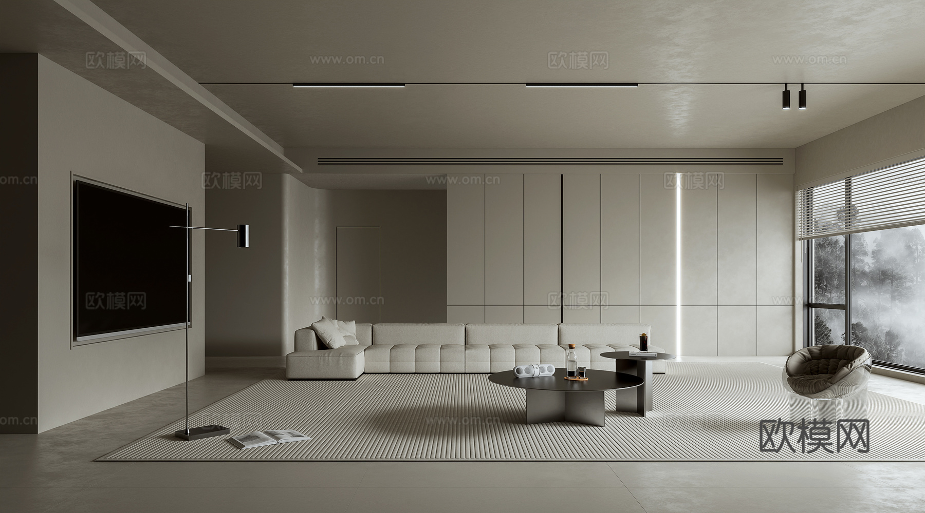 极简客厅 沙发 休闲椅3d模型