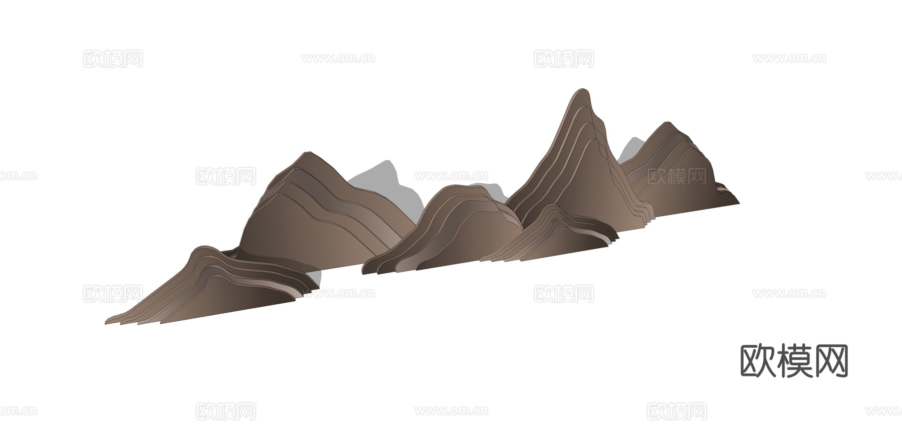 现代假山景观小品su模型下载