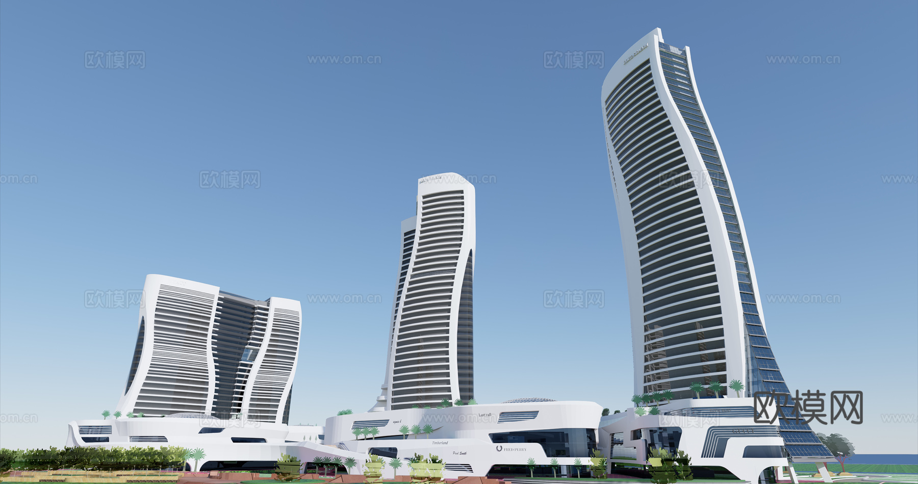 现代商业综合楼su模型下载
