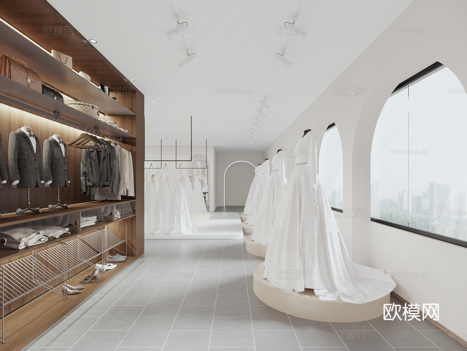 现代婚纱店su模型下载