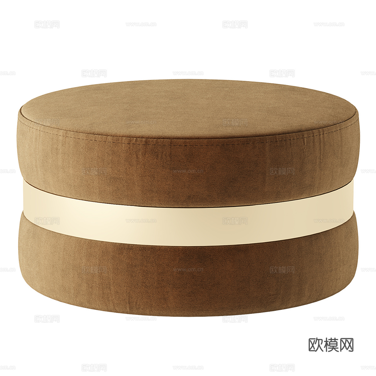 现代轻奢圆形布椅沙发凳3d模型