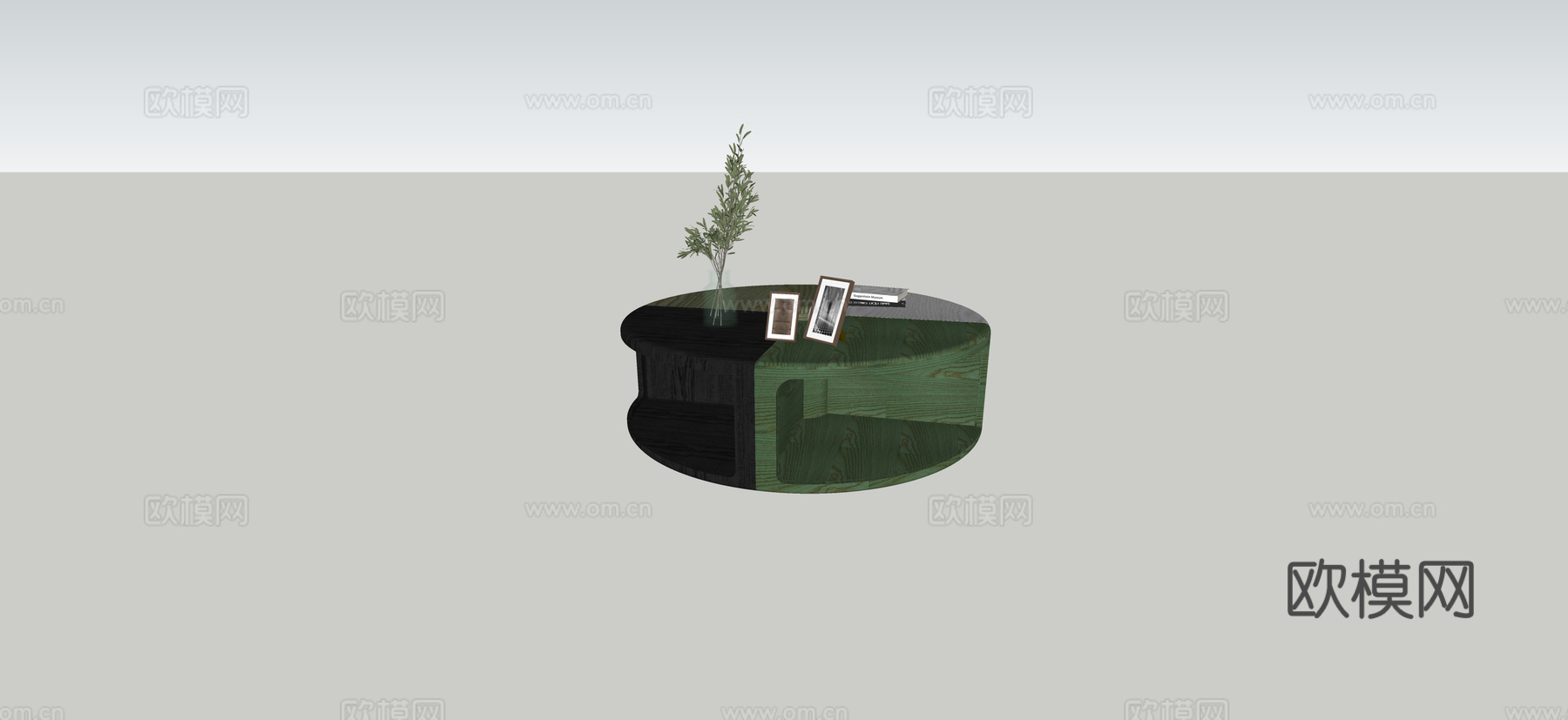 现代茶几 圆几su模型下载