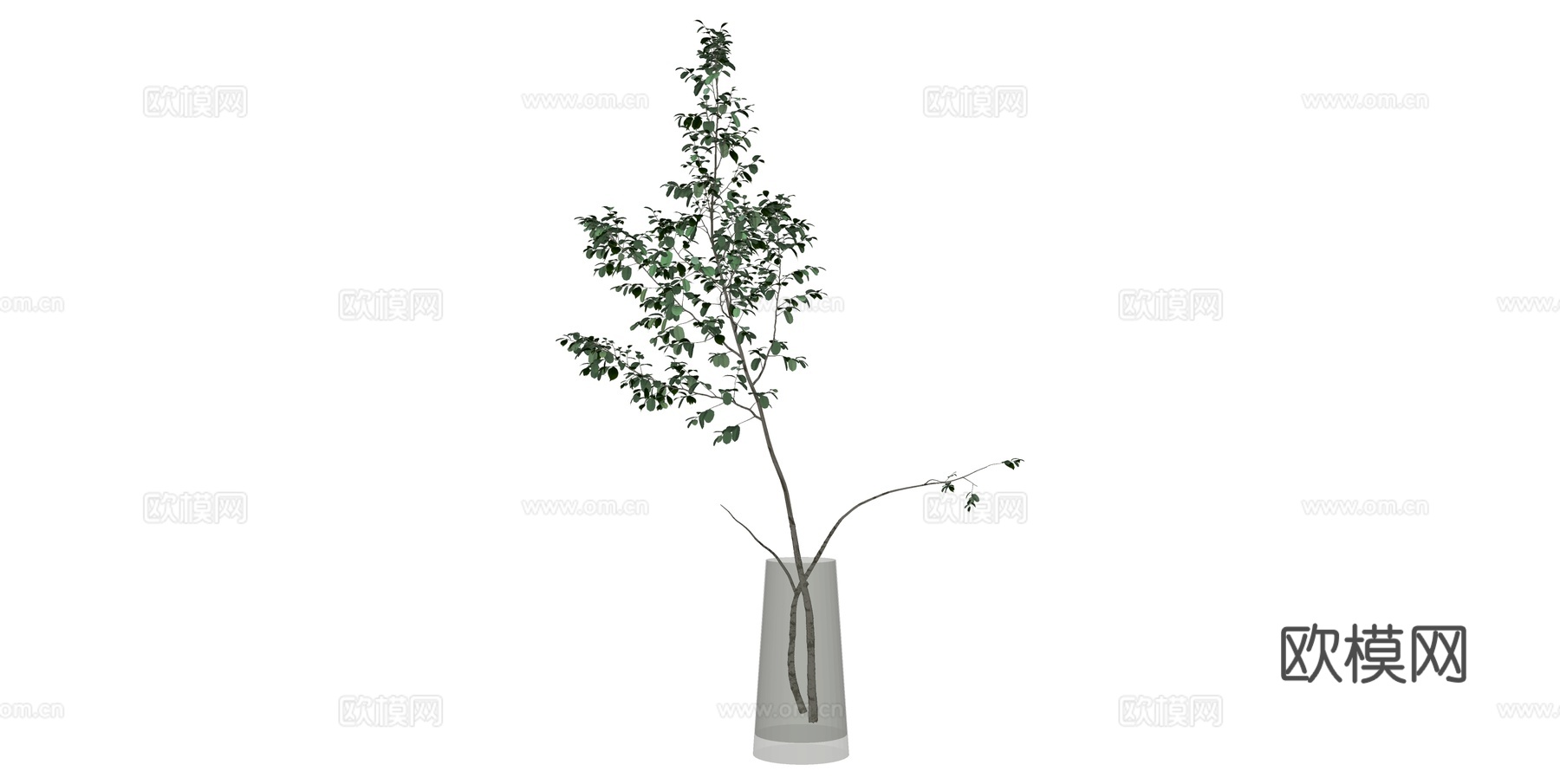 花瓶 插花 盆景su模型下载
