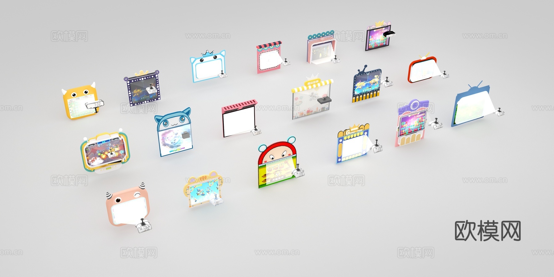 儿童乐园淘气堡投影板3d模型下载