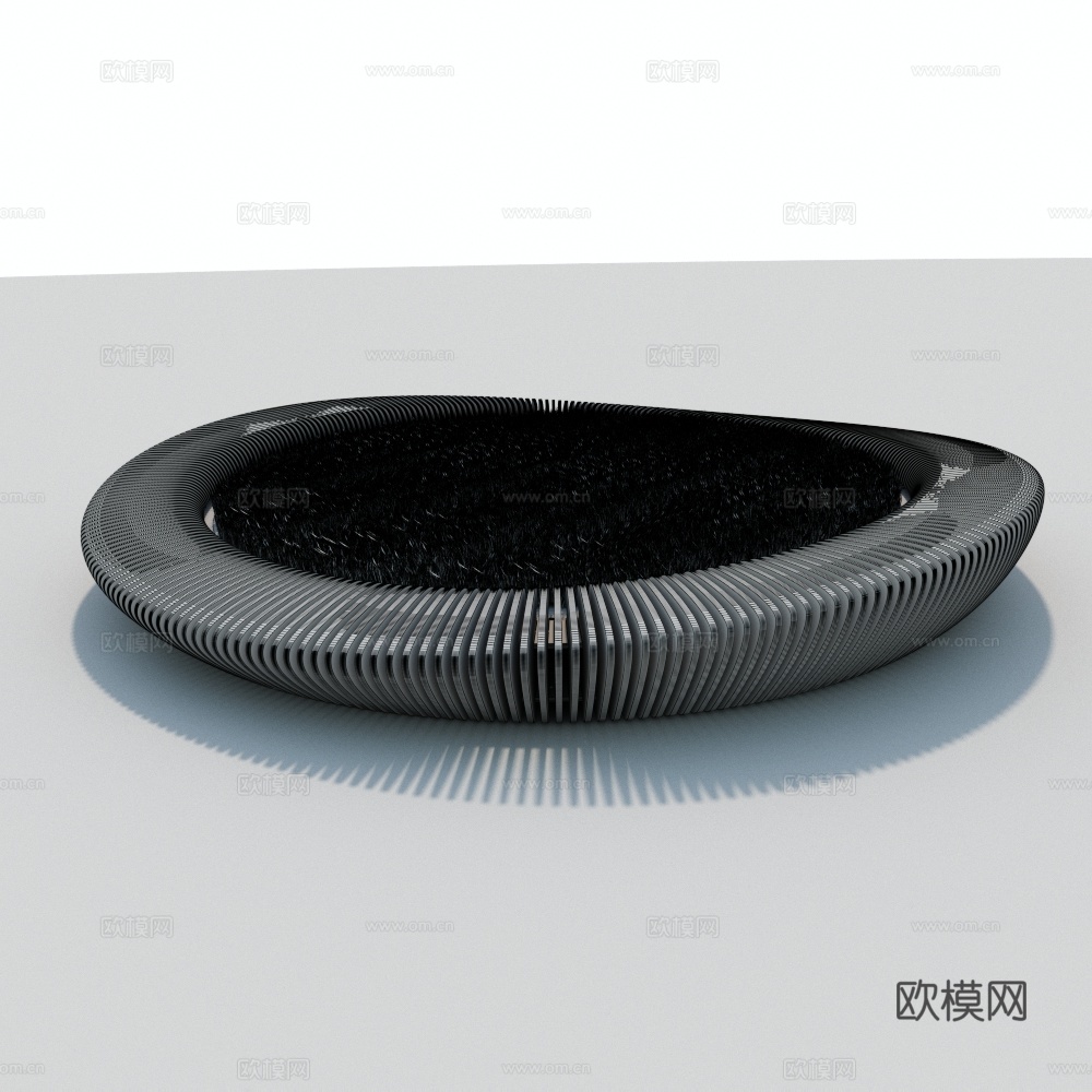 现代榫卯长椅 公共椅 户外椅 公园椅3d模型