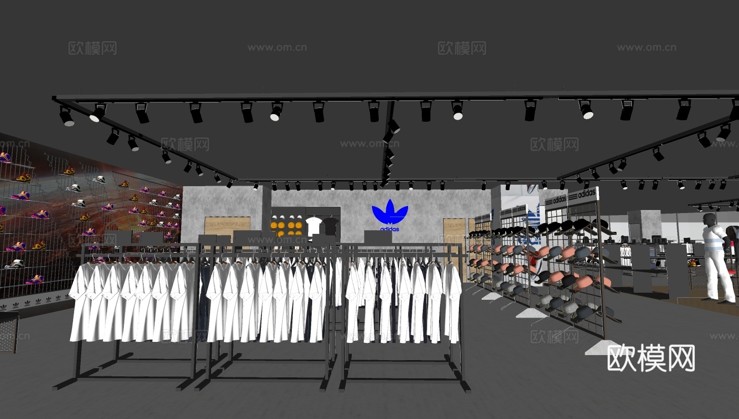 现代阿迪运动服专卖店su模型下载