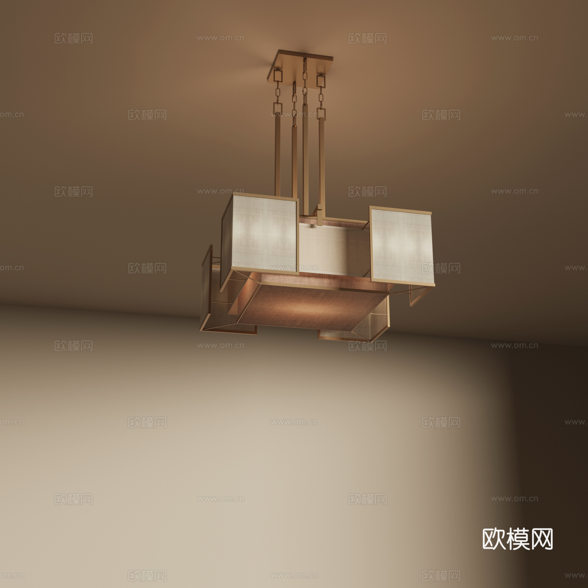 法式复古风吊灯 玻璃吊灯 装饰吊灯su模型