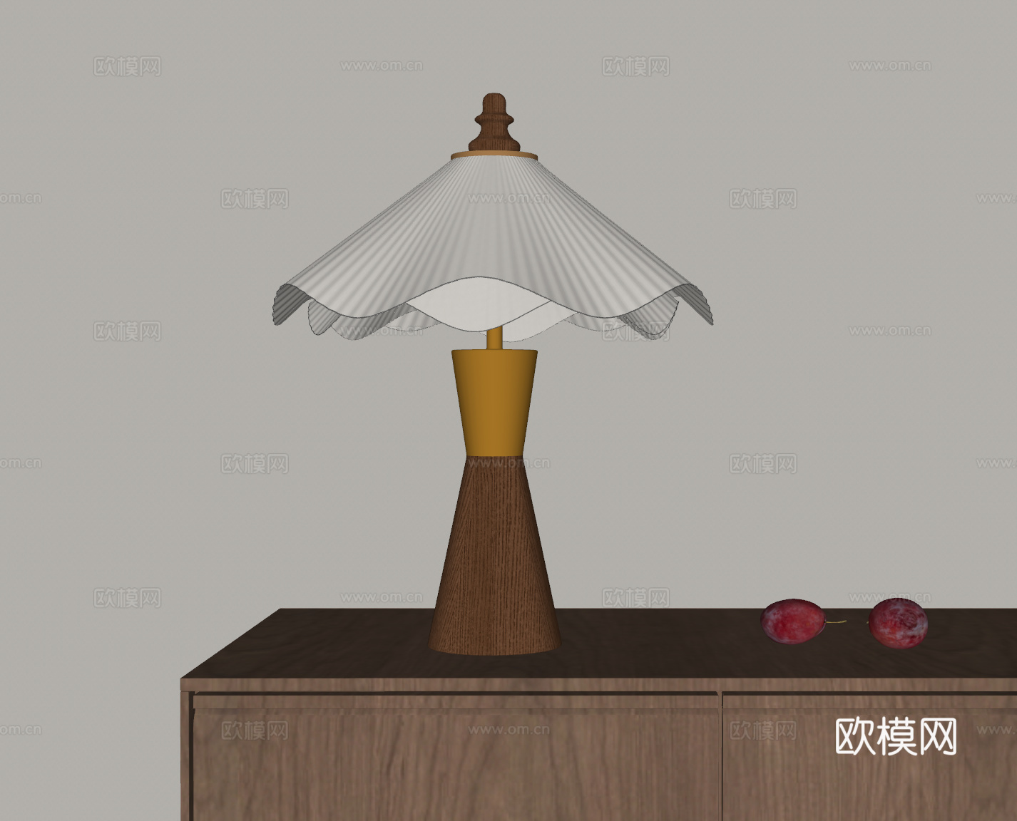 法式中古台灯su模型