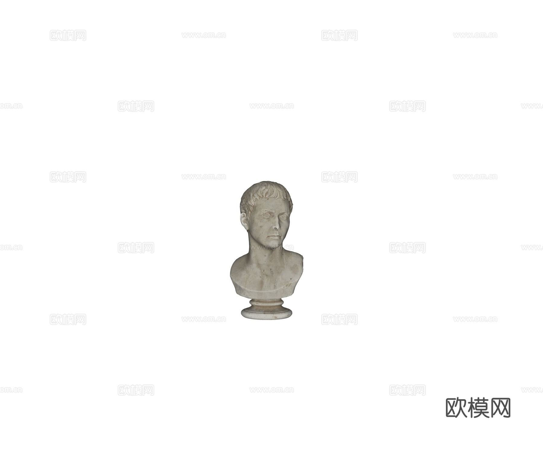 欧式 美式 人物石膏头像 人物头像混泥土雕塑su模型
