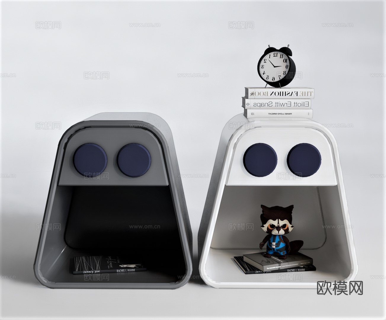 现代床头柜su模型下载