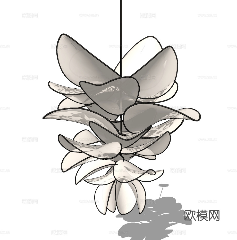现代花瓣装饰灯su模型下载