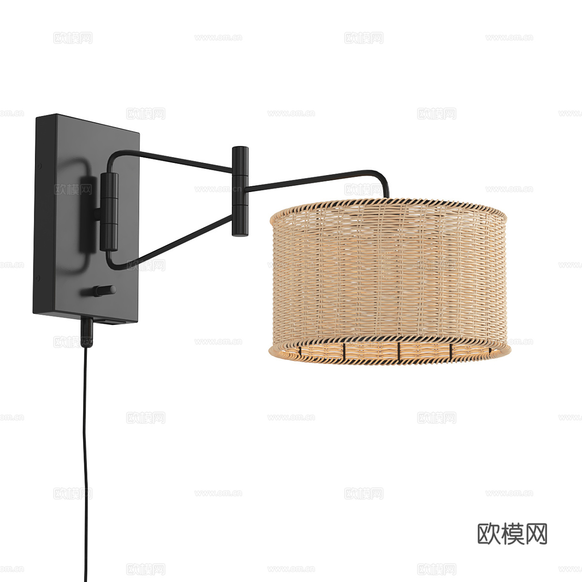 新中式藤编装饰壁灯3d模型