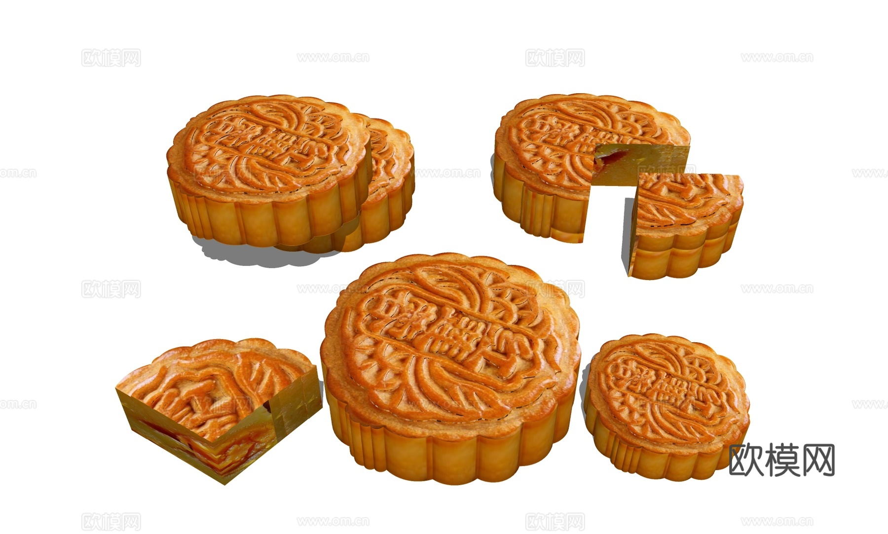 中秋月饼 糕点美食su模型下载