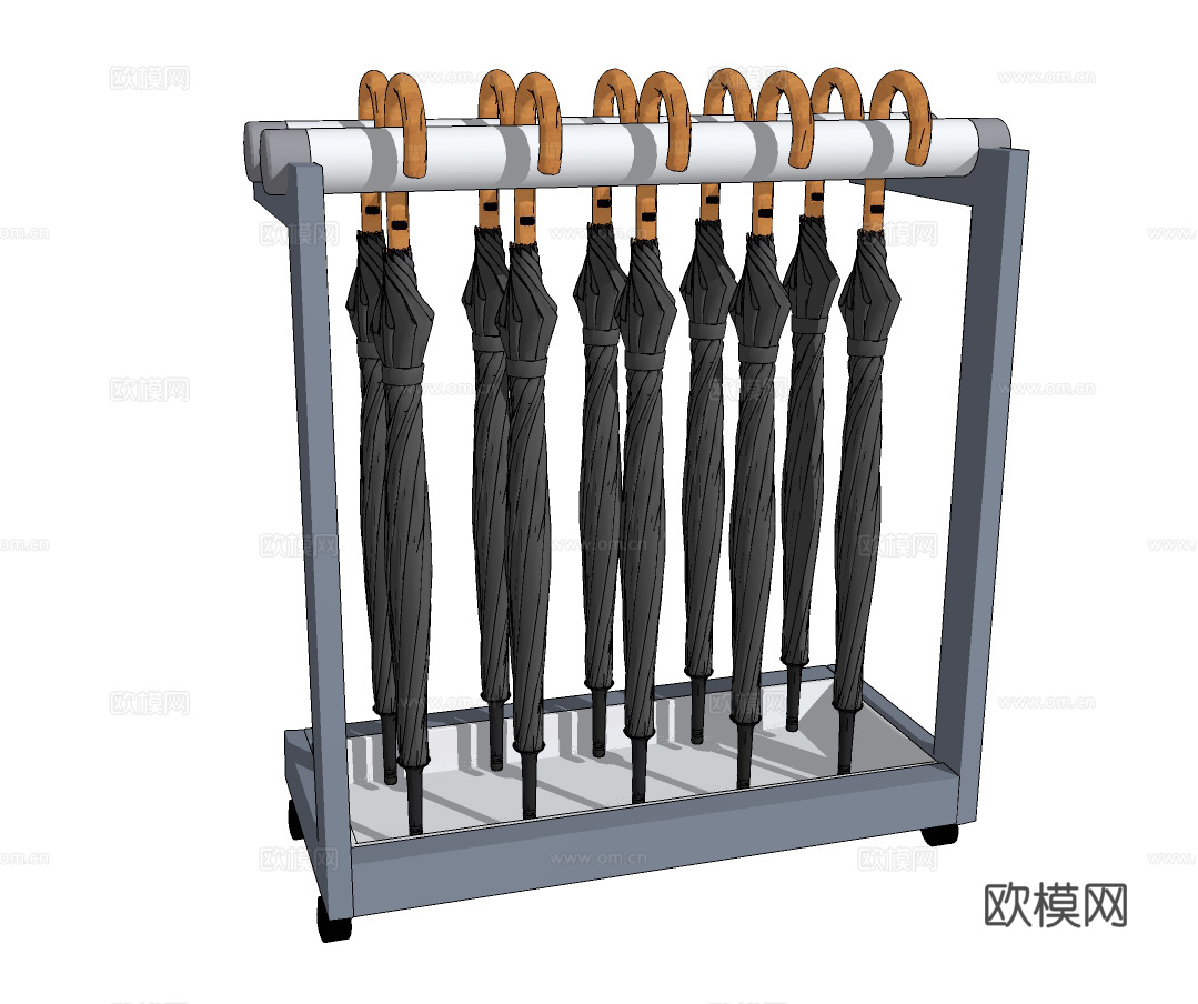 现代公用雨伞架su模型下载