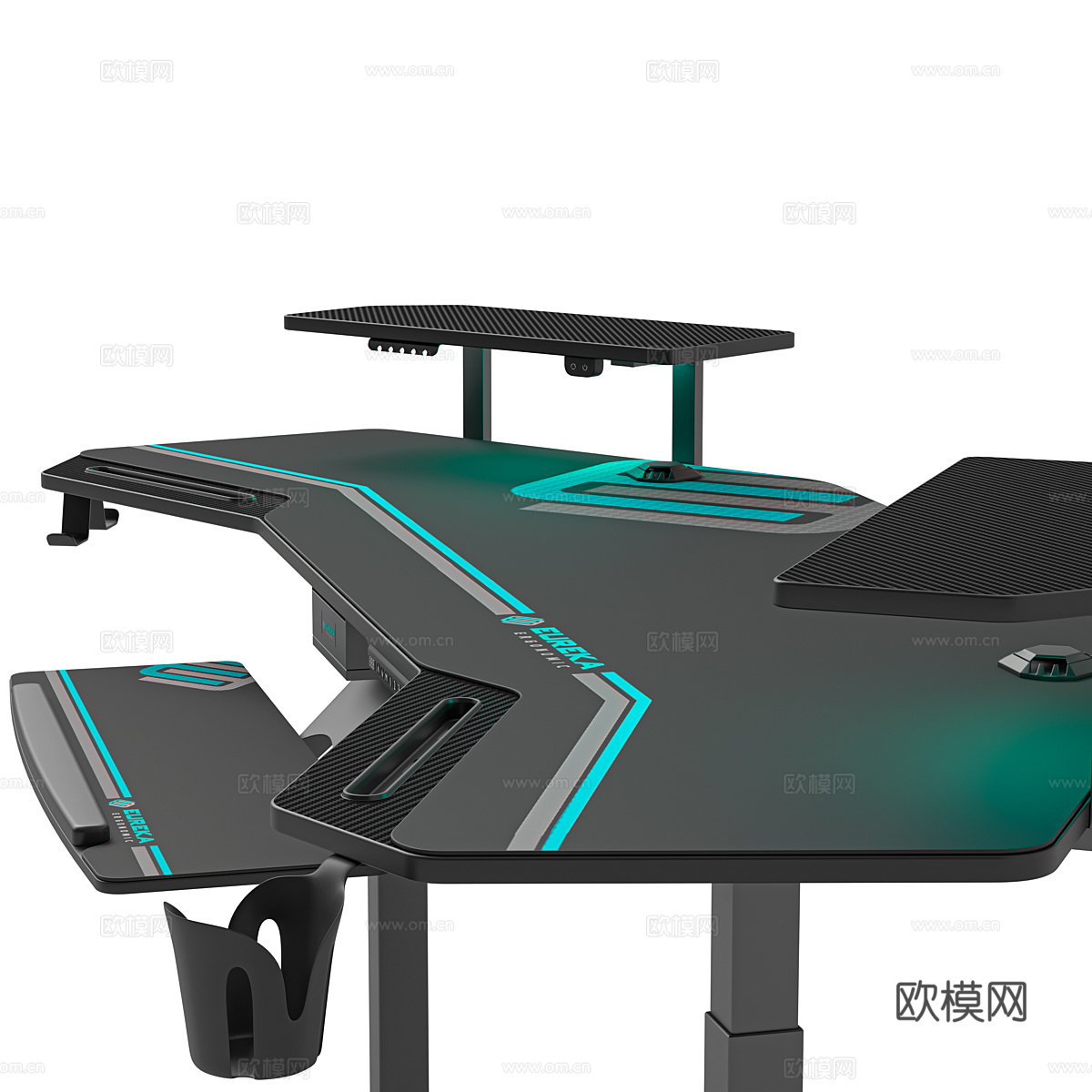 现代意式电脑桌 书桌3d模型