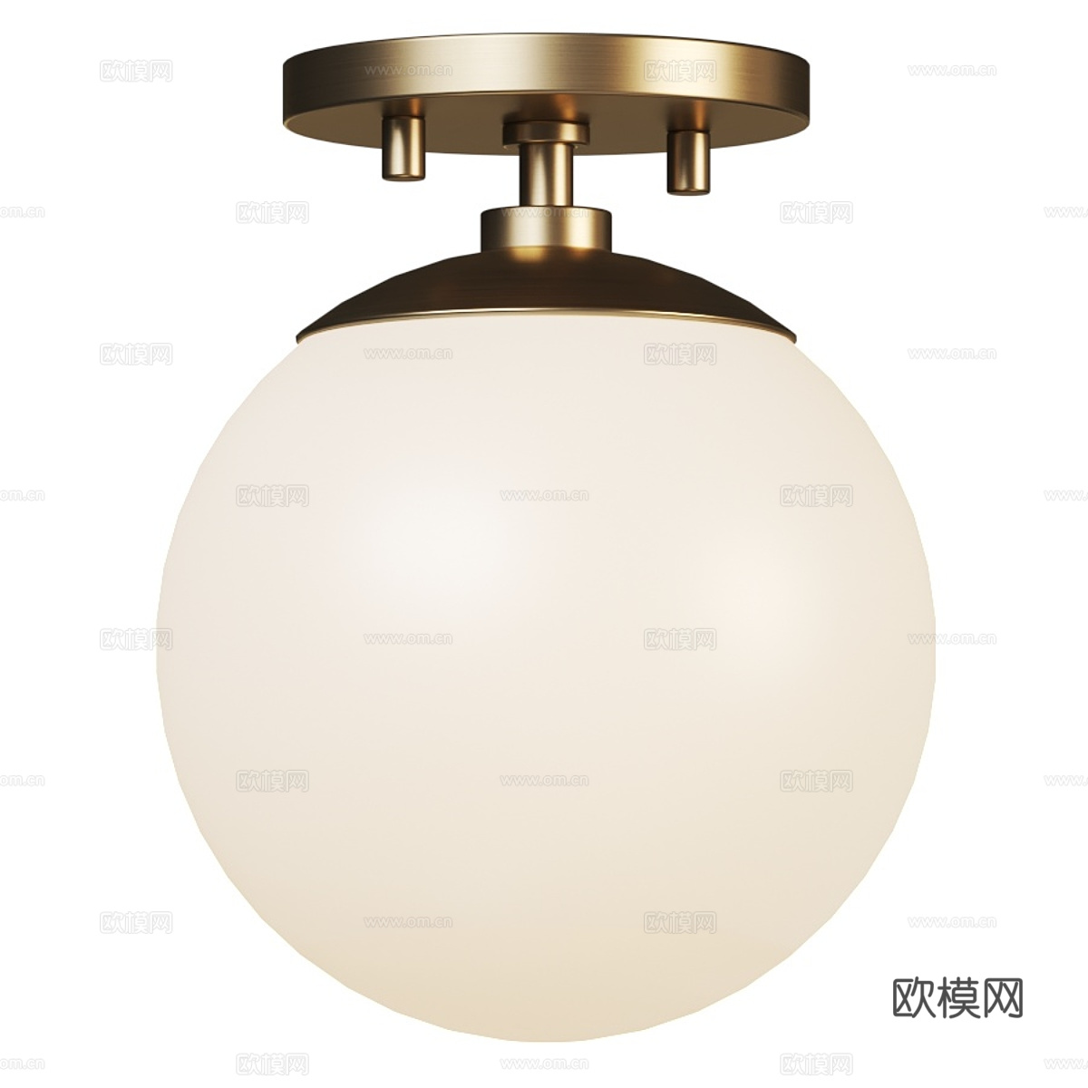 现代轻奢球形玻璃吸顶灯3d模型