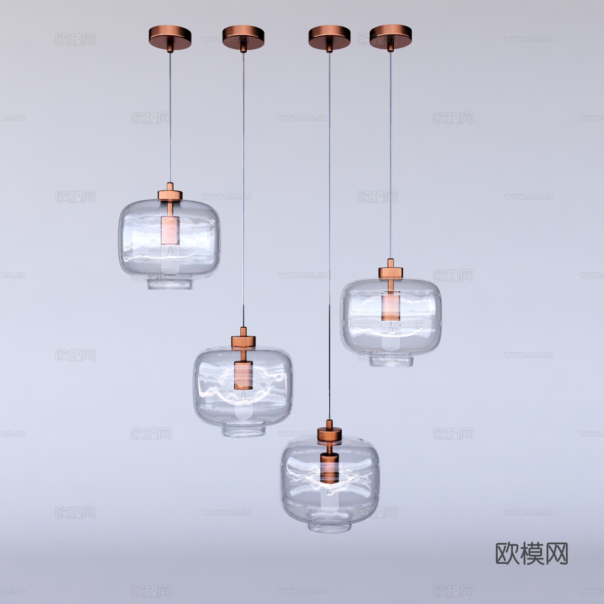 现代玻璃吊灯su模型下载