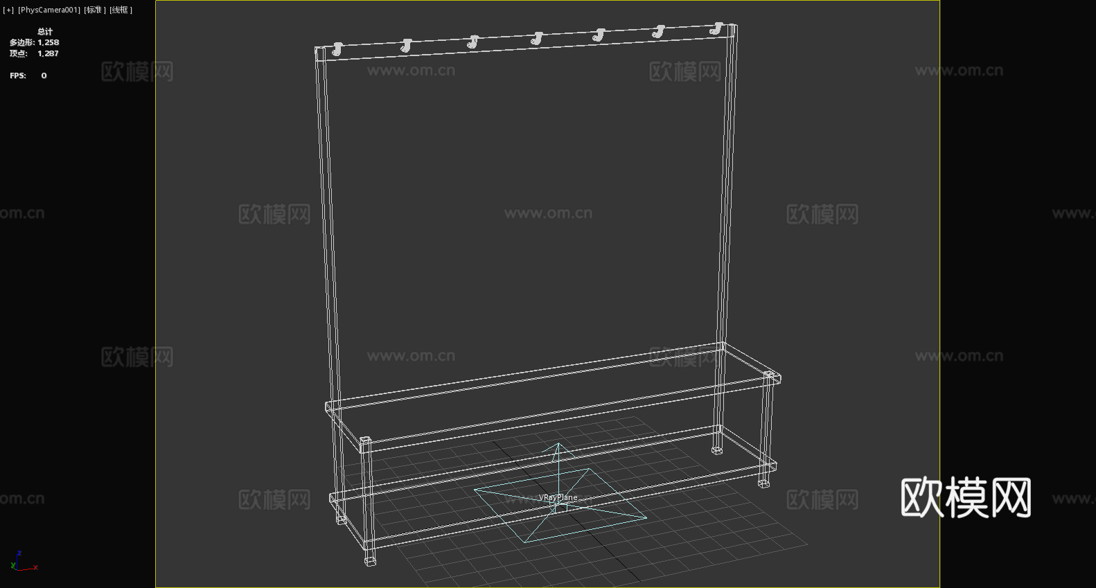 服装架 置物架 展架 衣帽架3d模型