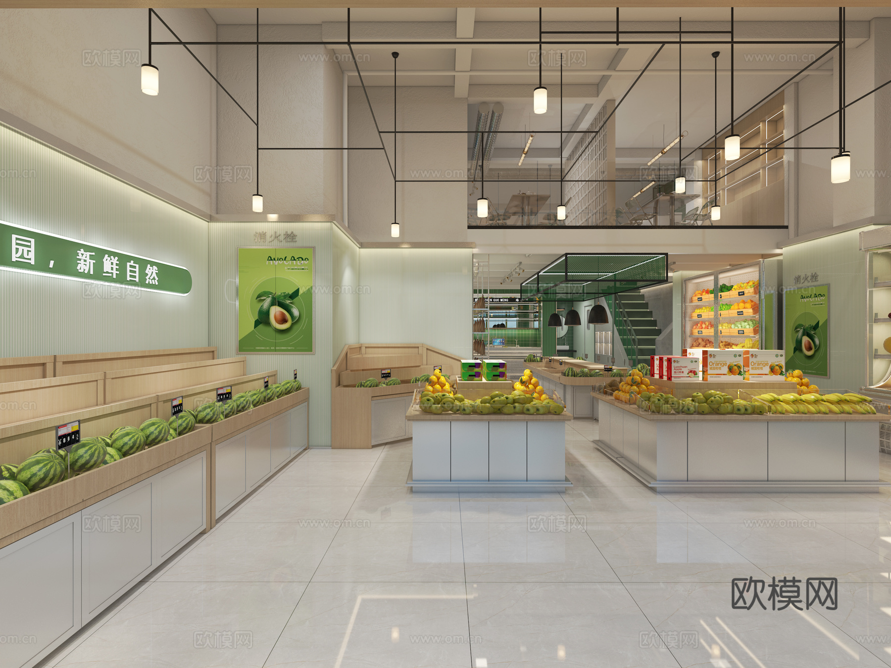 水果店门头3d模型