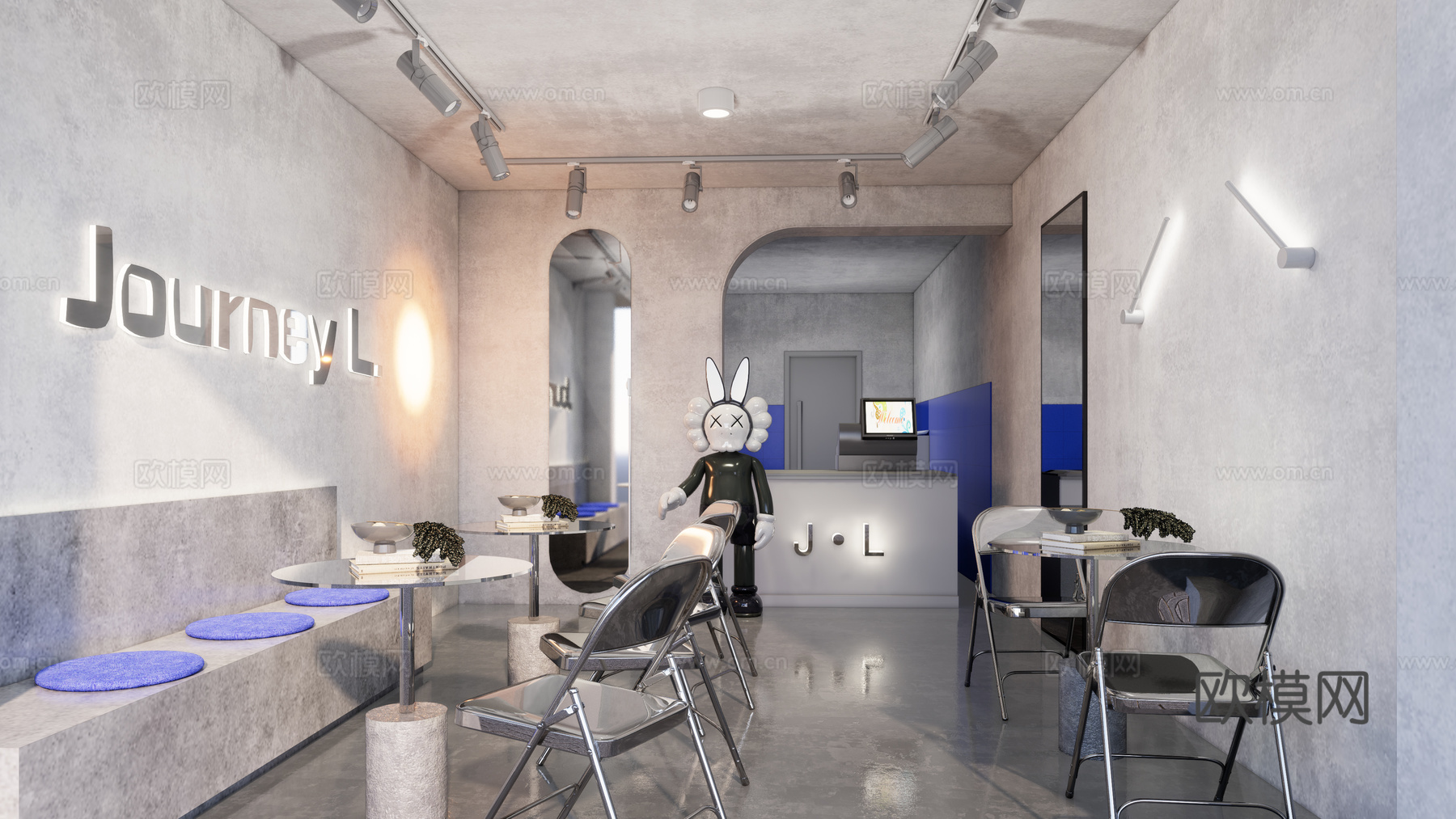 现代奶茶店su模型下载