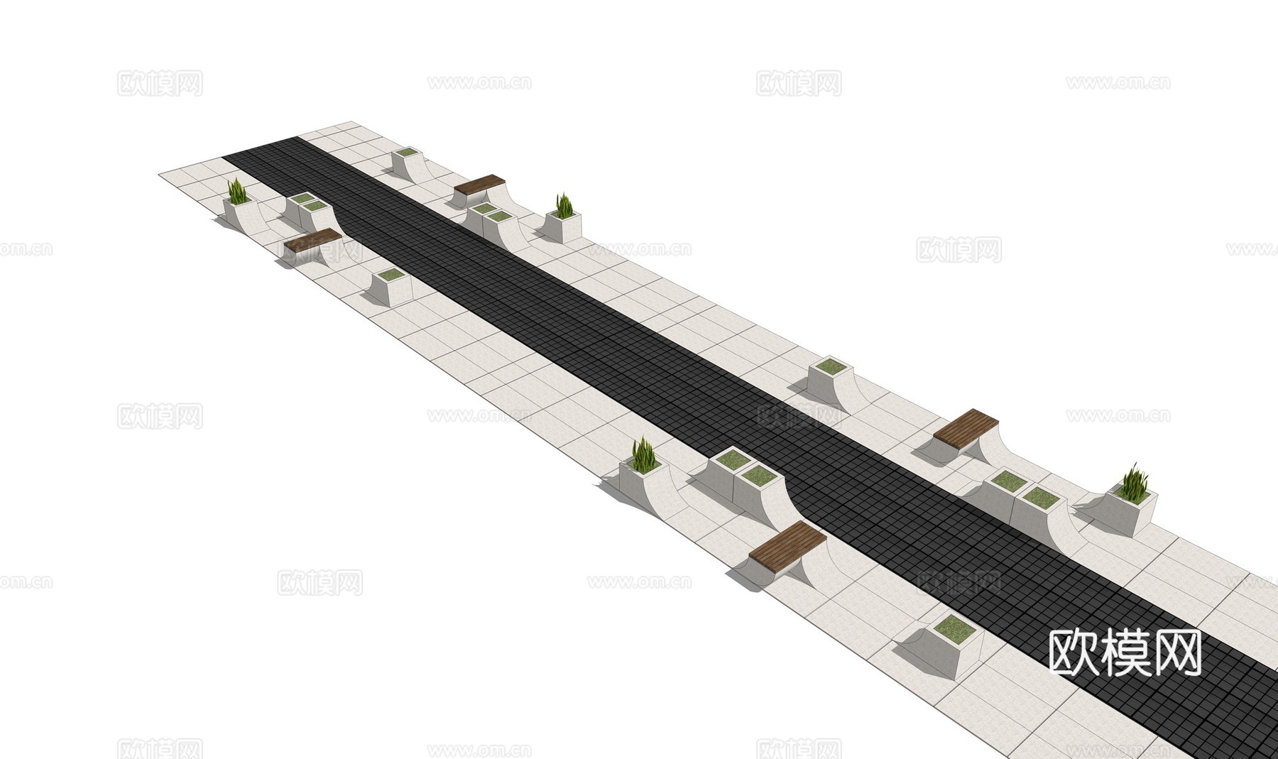 现代户外公用椅su模型下载下载