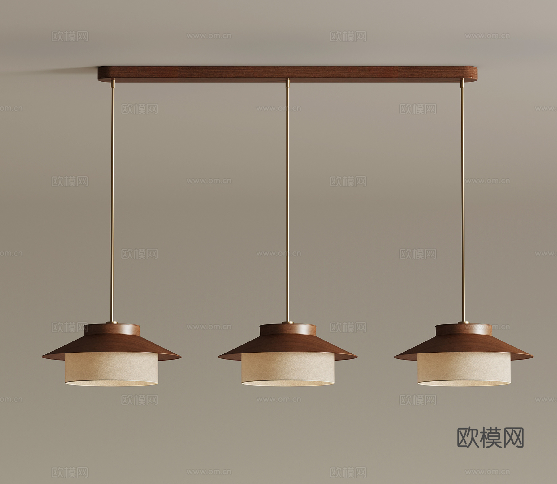 侘寂中古风吊灯 新中式吊灯 餐厅吊灯3d模型